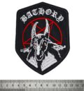 Бродирана метъл нашивка Bathory Goat Pentagram с козел и червен пентаграм