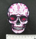 Метъл нашивка Powerwolf Sugar Skull с розови орнаменти