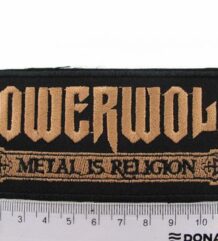 Метъл нашивка Powerwolf Metal is Religion със златиста бродерия