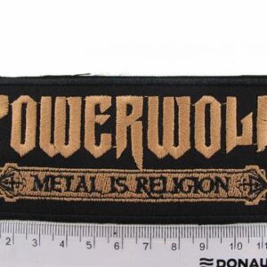 Метъл нашивка Powerwolf Metal is Religion със златиста бродерия