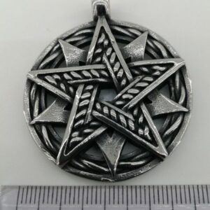 Мъжко колие с двойна масивна пентаграма - Hover Image