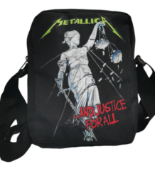 Черна мъжка чанта през рамо Metallica ...And Justice for All с регулируема презрамка