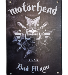 Метална табела Motörhead Bad Magic с логото Warpig и железен кръст