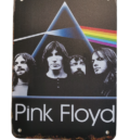 Метална табела Pink Floyd с призмата от Dark Side of the Moon и портрети на бандата