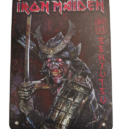 Метална табела Iron Maiden Senjutsu с талисмана Еди като самурай