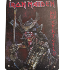 Метална табела Iron Maiden Senjutsu с талисмана Еди като самурай