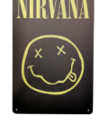 Метална табела за декорация Nirvana с жълто Smiley лого