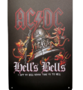 Винтидж табела AC/DC Hell's Bells с черепи и камбана