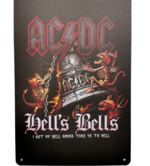 Винтидж табела AC/DC Hell's Bells с черепи и камбана