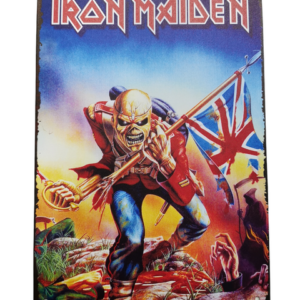Метална табела Iron Maiden The Trooper с талисмана Еди и знаме