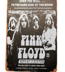Метална табела Pink Floyd Live at Pompeii с портрет на групата