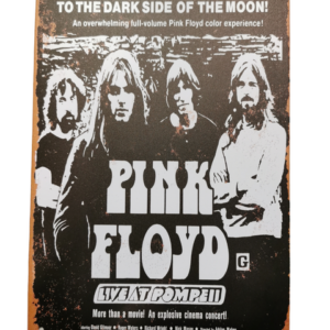 Метална табела Pink Floyd Live at Pompeii с портрет на групата