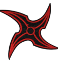 Бродирана аниме нашивка Naruto Shuriken в червено и черно