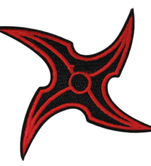 Бродирана аниме нашивка Naruto Shuriken в червено и черно
