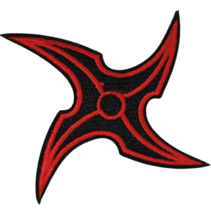 Бродирана аниме нашивка Naruto Shuriken в червено и черно