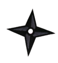 Черна бродирана нашивка Naruto Shuriken под формата на нинджа звезда