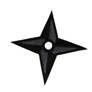 Черна бродирана нашивка Naruto Shuriken под формата на нинджа звезда