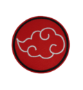 Кръгла бродирана нашивка Naruto Akatsuki с червен облак