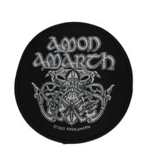 Кръгла бродирана метъл нашивка Amon Amarth Odin в сиво и черно