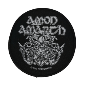 Кръгла бродирана метъл нашивка Amon Amarth Odin в сиво и черно