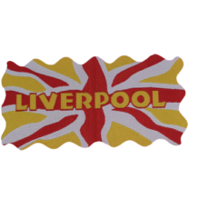 Футболна нашивка Liverpool Logo с надпис и стилизиран флаг