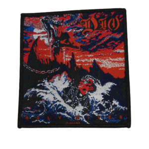 Везана оригинална нашивка пач на Dio Holy Diver в червено и синьо
