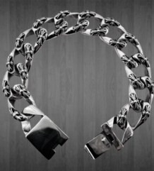Гривна от стомана с релеф на Chrome Hearts
