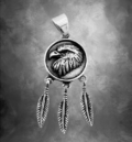 Медальон капан за сънища с орел от стомана