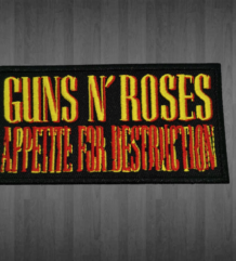 Оригинална нашивка на Guns N' Roses Appetite for Destruction с червен и жълт надпис