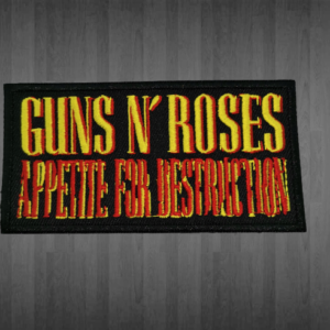 Оригинална нашивка на Guns N' Roses Appetite for Destruction с червен и жълт надпис