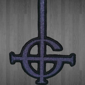 Бродирана метъл нашивка Ghost Logo с лилав Grucifix символ