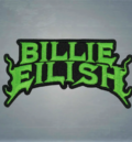 Бродирана нашивка Billie Eilish с ярко зелено лого на черен фон