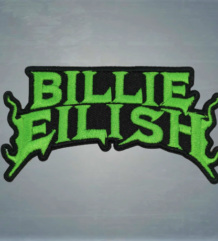 Бродирана нашивка Billie Eilish с ярко зелено лого на черен фон