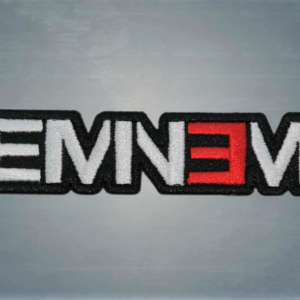 хип-хоп нашивка Eminem Logo бяло и червено бродирано лого