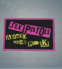 пънк нашивка Sex Pistols Anarchy in the UK розов и жълт пач