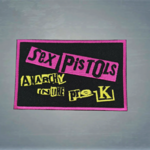 пънк нашивка Sex Pistols Anarchy in the UK розов и жълт пач