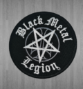 Кръгла метъл нашивка Black Metal Legion с пентаграм