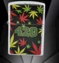 Метална запалка на бензин с марихуанки 420