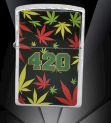 Метална запалка на бензин с марихуанки 420