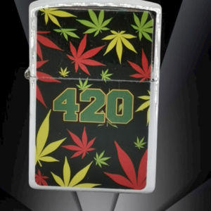 Метална запалка на бензин с марихуанки 420