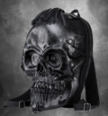 !!!Изпъкнала кожена 3D раница с череп