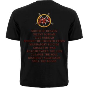 Мъжка черна тениска "Slayer South of Heaven" от 100% памук - Hover Image
