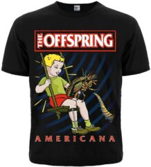 Лице на черна рок тениска The Offspring Americana памук с цветна щампа на дете и насекомо