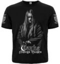 Лице на черна метъл тениска Taake с лика на Hoest и надпис Noregs Vaapen