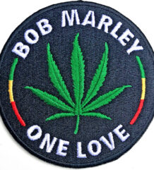 реге нашивка Bob Marley One Love бродиран пач със зелено листо