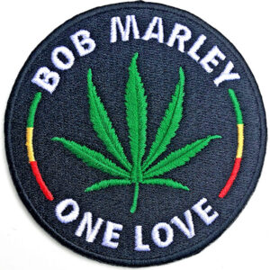 реге нашивка Bob Marley One Love бродиран пач със зелено листо