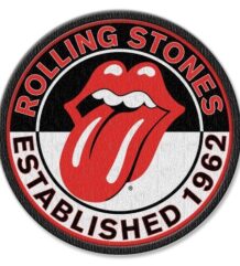 Кръгла рок нашивка The Rolling Stones с червено лого език