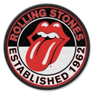 Кръгла рок нашивка The Rolling Stones с червено лого език
