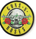 Кръгла рок нашивка Guns N' Roses с револвери и рози