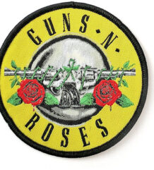 Кръгла рок нашивка Guns N' Roses с револвери и рози